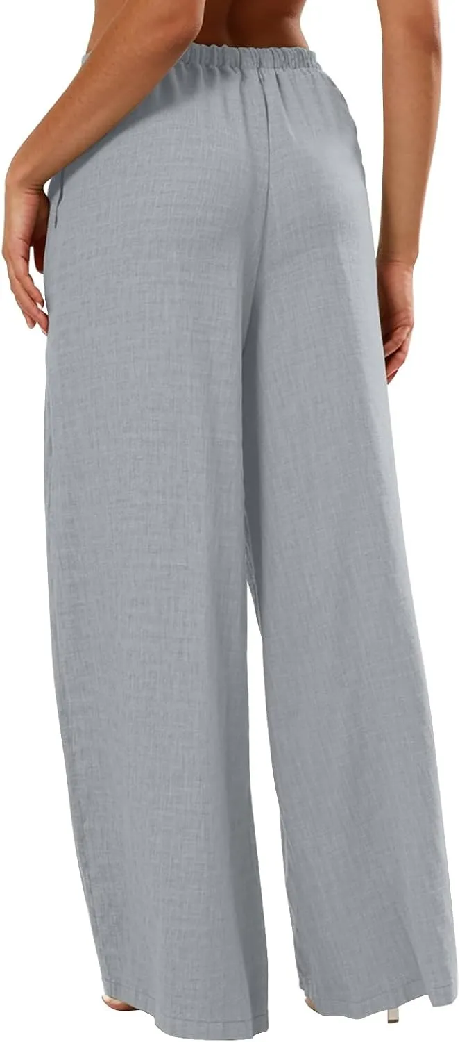 Women's Summer Casual Flowy Wide-Legged Dressy Loose Fit Fashion Pants