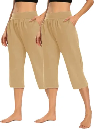 Women's Sweatpants 2 Piece High Waist Yoga Pants Tummy Control Yoga Pants Loose Fit Casual Work Pants with Pockets