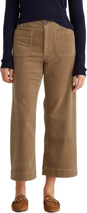 Women's Wide Leg Corduroy Pants Stretch High Waist Patch Pockets Straight Leg Jeans Pants