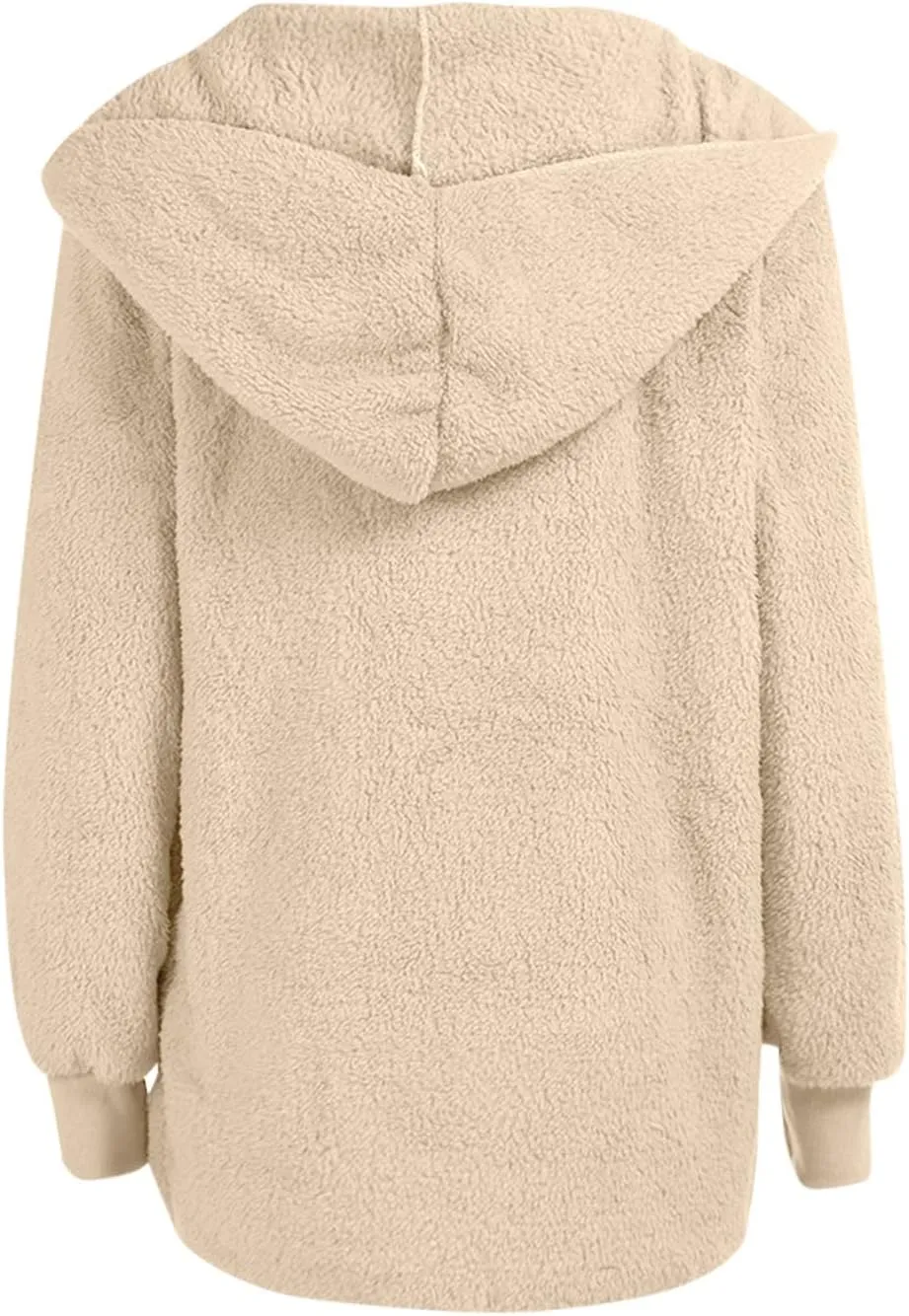 Womens Winter Coats Baggy Comfy Shaggy Sherpa Jacket Oversized Fleece Outwear Casual Open Front Cardigan fith Pockets