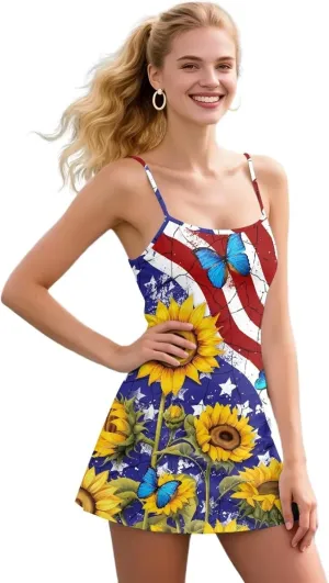 Workout Dresses for Women Tennis Sets with Shorts Underneath Spaghetti Strap Athletic Casual Sports Dress