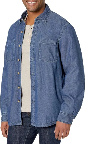 Wrangler Authentics Men's Long Sleeve Sherpa Lined Shirt Jacket