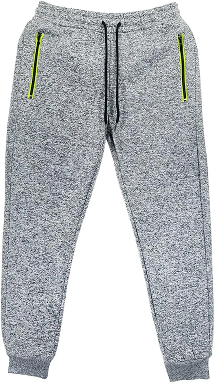 Xiaojmake Mens Marled Fleece Sweatpant Elastic Waist Drawstring Sweatpant Slim Fit Workout Training Gym Jogger Athletic Pant