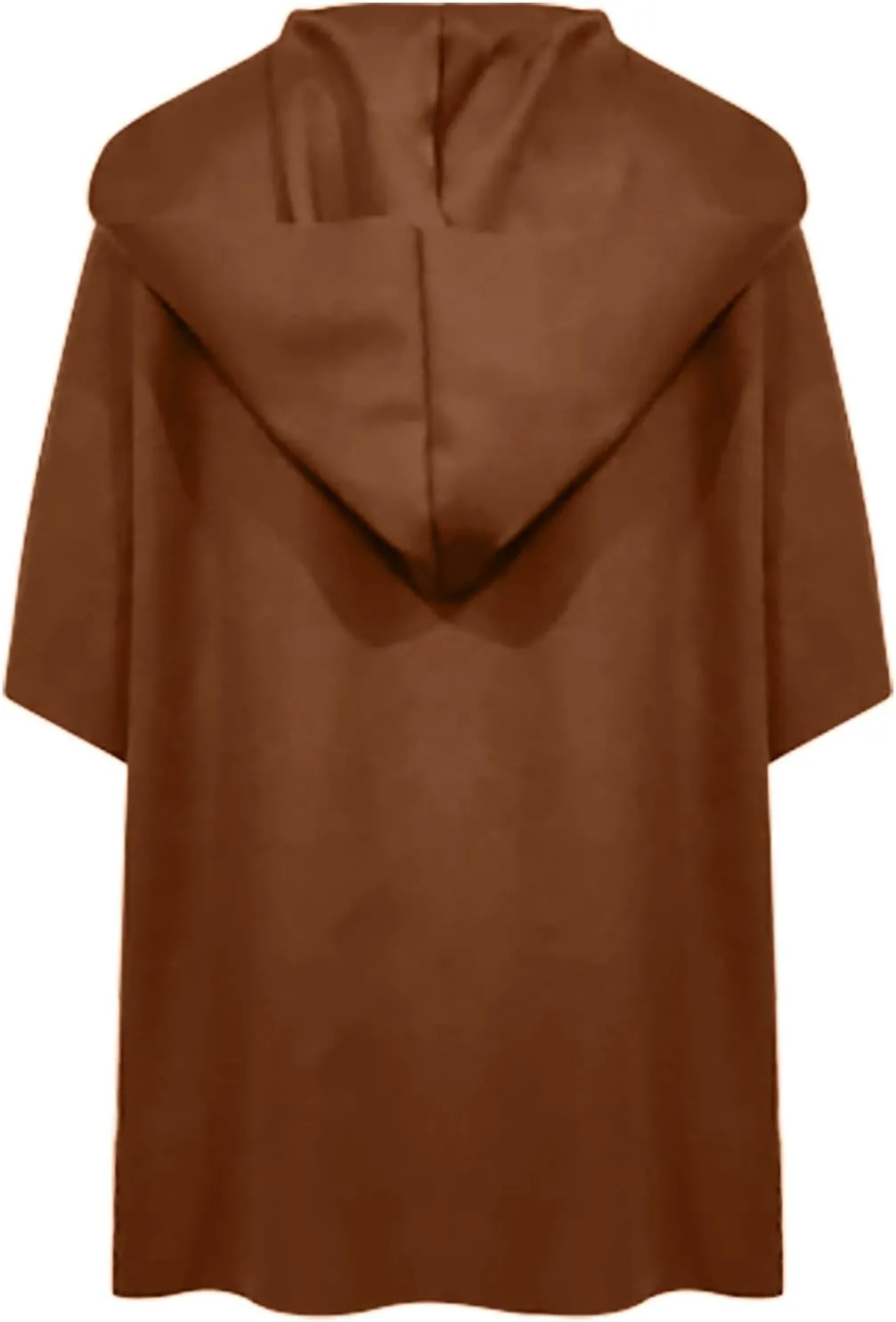 XOWRTE Women's Half Sleeve Poncho Single Breasted Winter Casual Lightweight Cape Cloak Coat Waterproof Lapel Fashions Jacket