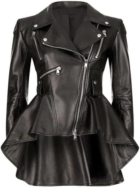 Yolo Jackets Womens Leather Black Red Peplum Jacket Women Peplum Tops Jackets & Coats for Women