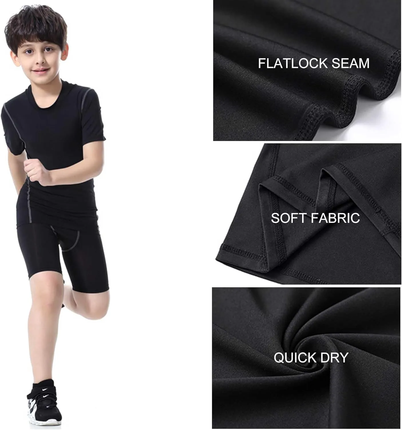 Youth Boys Compression Shirt Short Sleeve Football Undershirt for Kid Quick Dry Athletic Baseball T-Shirt Base Layer