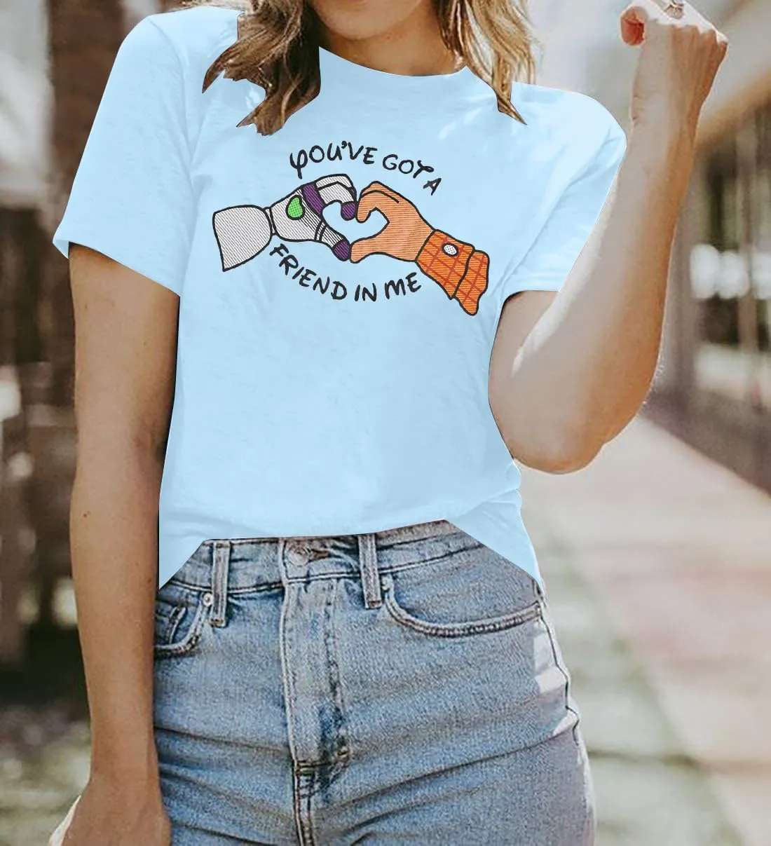 You've Got a Friend in Me T Shirt Women Funny Letter Print Shirts Cute Graphic Tee Casual Summer Short Sleeve Tops