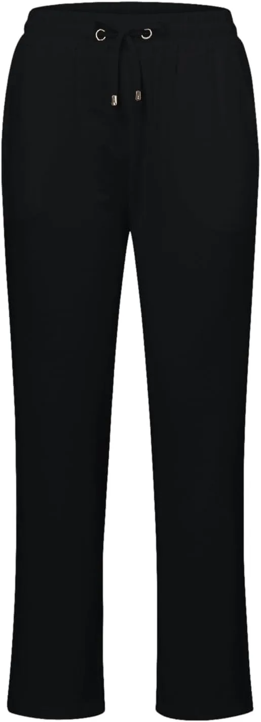 YRAETENM Womens Casual Cotton Linen Pants Summer Lightweight Loose Fit Elastic Waist Trousers Plus Size Lounge Long Trousers