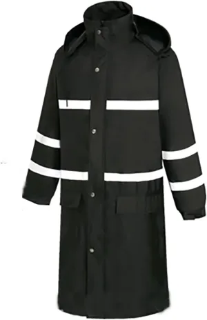 YRAETENM Womens rain jacket Long Hooded Waterproof Windproof Trench Coats Lightweight Unisex Reflective Hiking Duty Raincoats