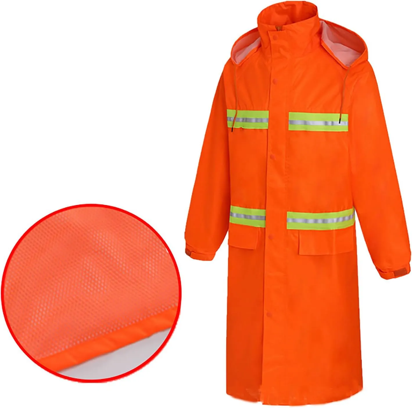 YRAETENM Womens rain jacket Long Hooded Waterproof Windproof Trench Coats Lightweight Unisex Reflective Hiking Duty Raincoats