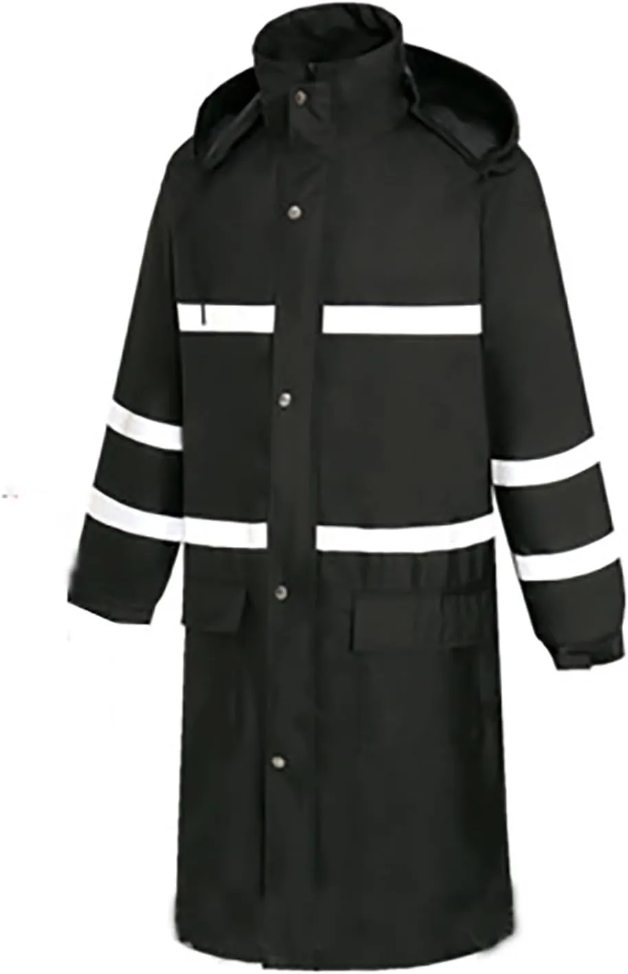 YRAETENM Womens rain jacket Long Hooded Waterproof Windproof Trench Coats Lightweight Unisex Reflective Hiking Duty Raincoats