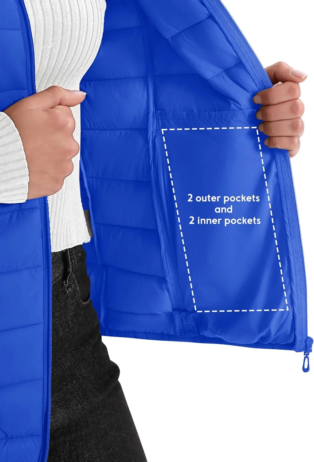 YUCOLEN Women's Puffer Vest Lightweight Stand Collar Zip Puffy Vests