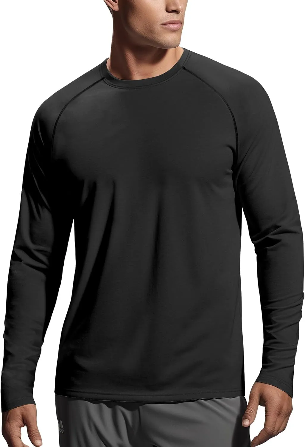 Zengjo Mens Long Sleeve Workout Shirts Moisture Wicking Running Athletic Sport Performance T-Shirt Lightweight SPF Sun Shirt